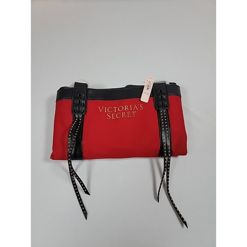 BRAND NEW Victoria’s Secret Tote Bag Large Red with Black Straps